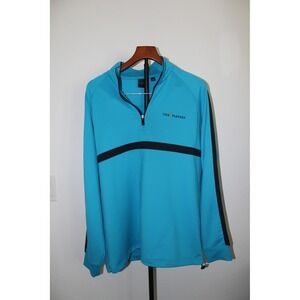 Dunning Golf Men's Large Cyan Blue The Players Quarter Zip Pullover DN800476